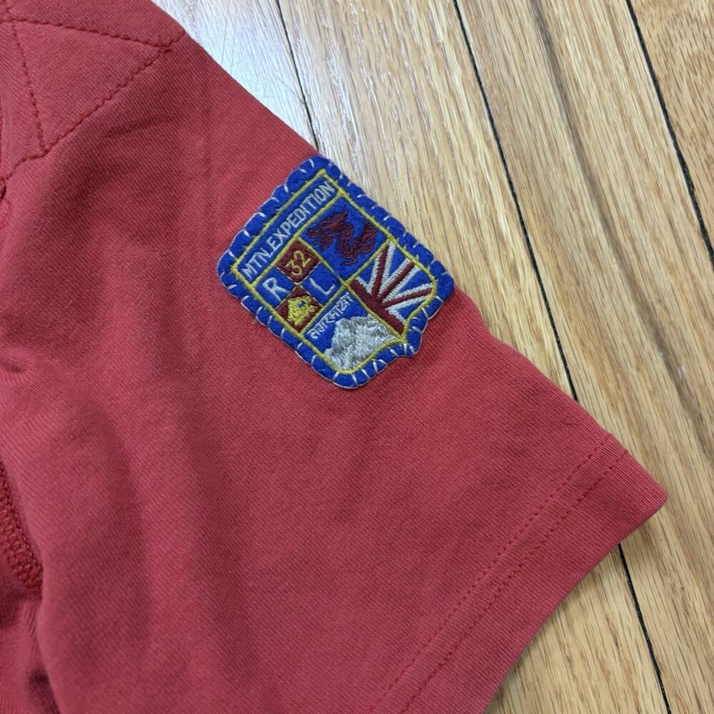 Polo Ralph Lauren XL Mountain Expedition Red Rugby Shirt Patches Flags Outdoor - Picture 9 of 16